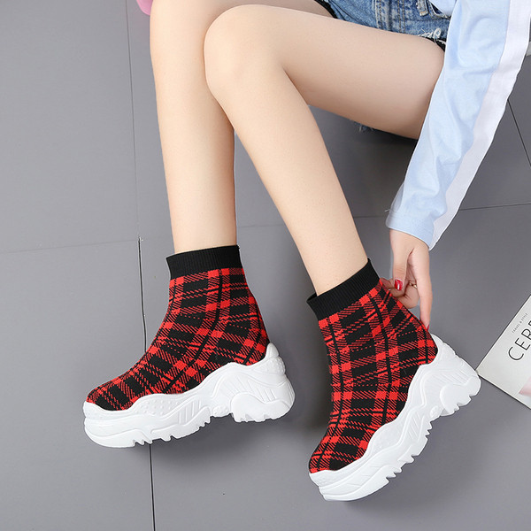 Adidași moderni de damă tip șosetă pătrată - două culori