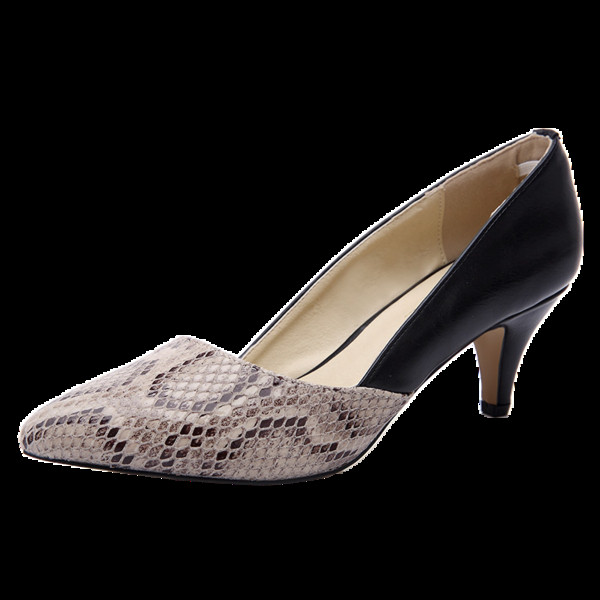 Pantofi de dama eleganti model ascutit cu model in doua culori