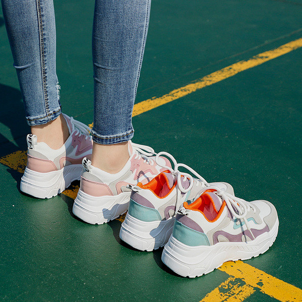 Tenisi casual dama cu platforma in trei culori