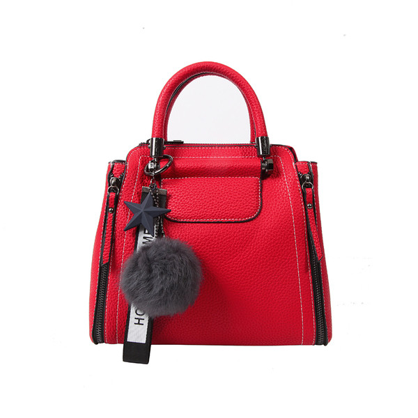 Geanta de dama moderna in negru si rosu