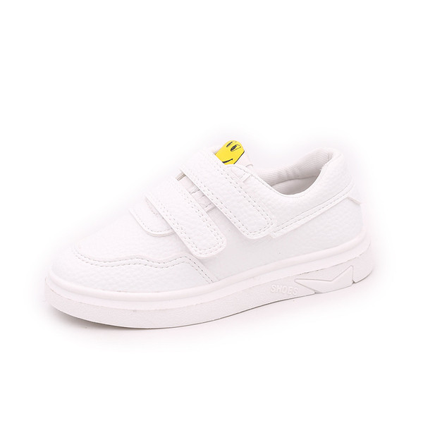 Pantofi casual pentru copii pentru baieti cu zambet si autocolante in alb si negru