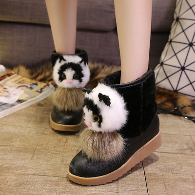 Ghete de dama moderne cu decor 3D in doua culori