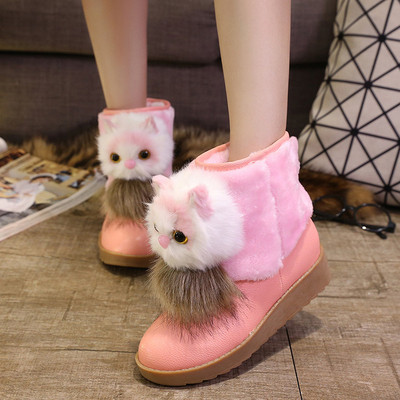 Ghete de dama moderne cu decor 3D in doua culori