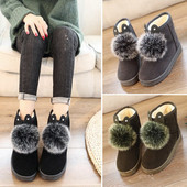 Ghete de dama moderne cu puf in trei culori