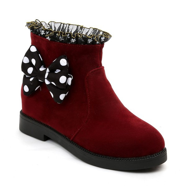 Ghete de dama moderne cu dantela si panglica in doua culori