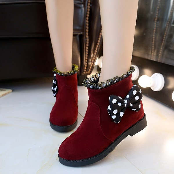 Ghete de dama moderne cu dantela si panglica in doua culori