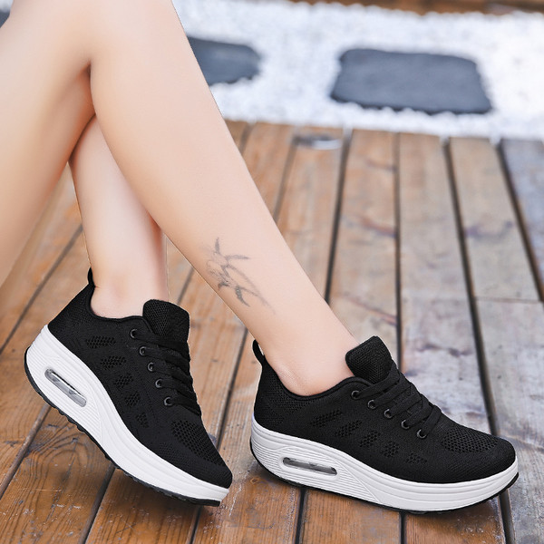 Tenisi casual dama cu talpa inalta in mai multe culori