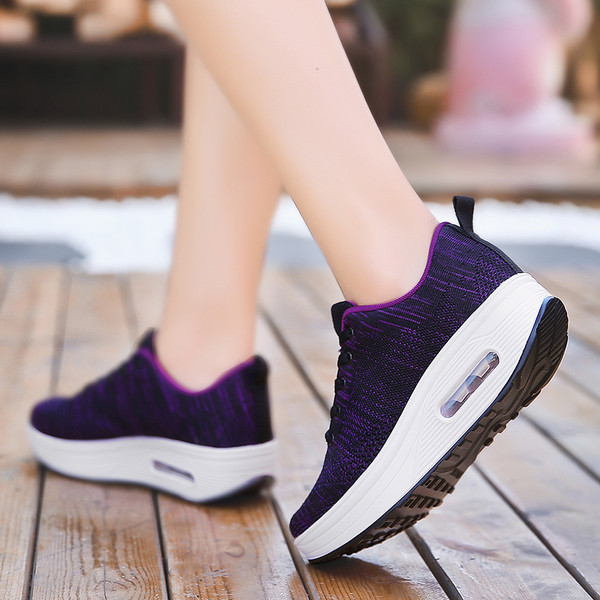 Tenisi casual dama cu talpa inalta in mai multe culori