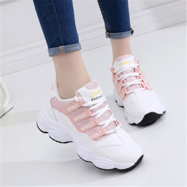 Tenisi casual dama cu platforma si sireturi in trei culori