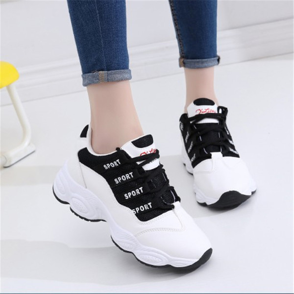 Tenisi casual dama cu platforma si sireturi in trei culori