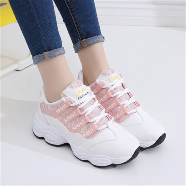 Tenisi casual dama cu platforma si sireturi in trei culori