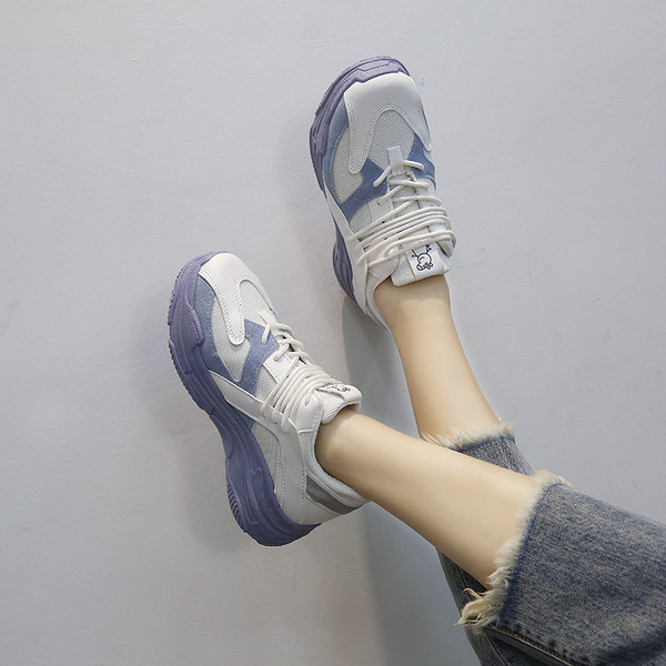 Model nou de adidasi casual dama cu talpa inalta in doua culori