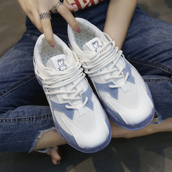 Model nou de adidasi casual dama cu talpa inalta in doua culori