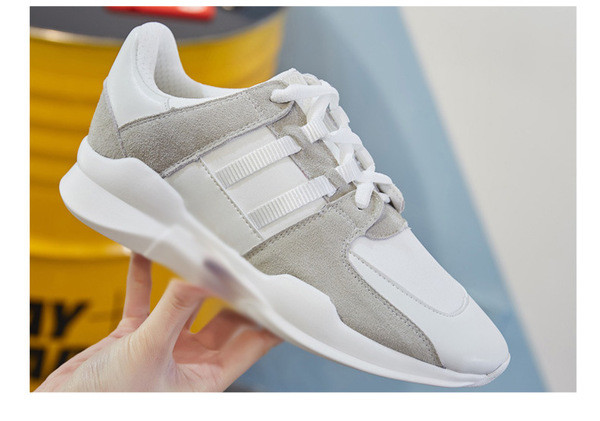 Adidasi eleganti de dama cu sireturi in alb si roz