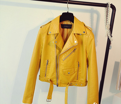 NOUA geacă modernă din imitație de piele pentru doamne în patru culori