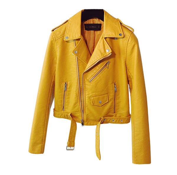 NOUA geacă modernă din imitație de piele pentru doamne în patru culori