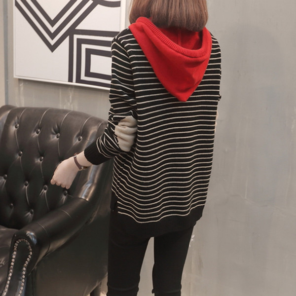 Hanorac zilnic de damă cu dungi în mai multe culori