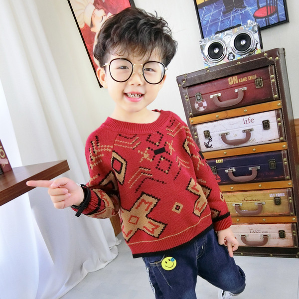 Pulover de iarna pentru copii pentru baieti in rosu