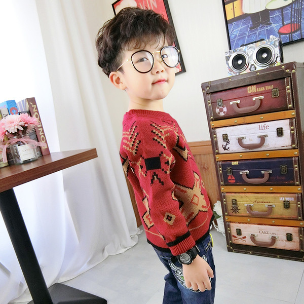 Pulover de iarna pentru copii pentru baieti in rosu