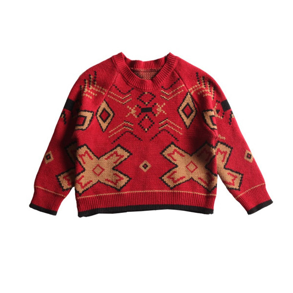 Pulover de iarna pentru copii pentru baieti in rosu