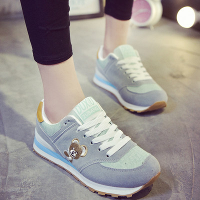 Adidasi moderni de dama cu broderie in trei culori