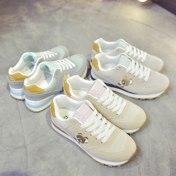 Adidasi moderni de dama cu broderie in trei culori