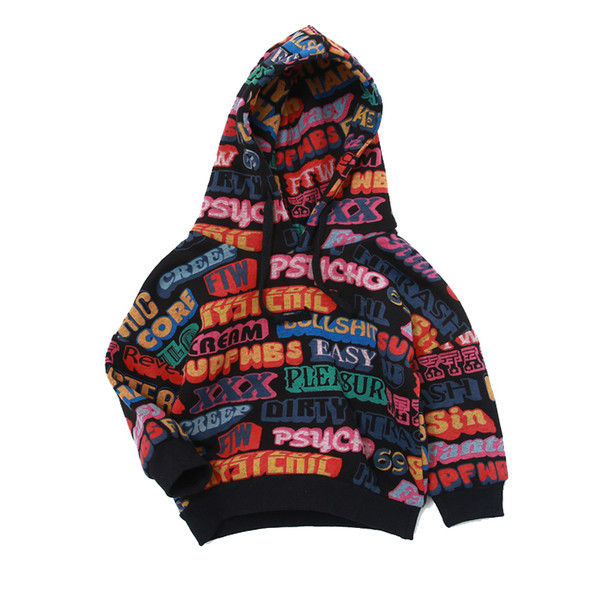 Hanorac modern pentru copii pentru baieti cu inscriptii in doua culori