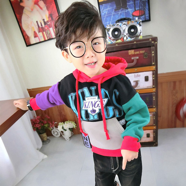 Детски цветен суичър с качулка за момчета