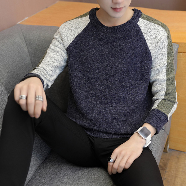 Модерна мъжка плътна блуза в три цвята 