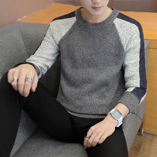 Модерна мъжка плътна блуза в три цвята 