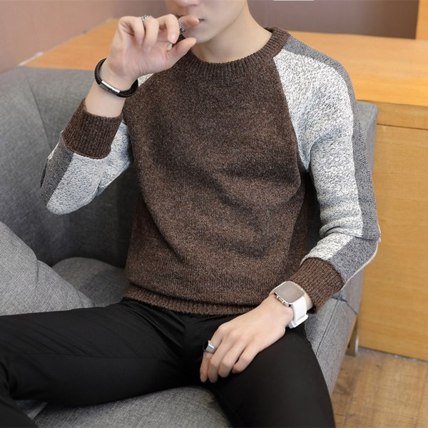 Модерна мъжка плътна блуза в три цвята 