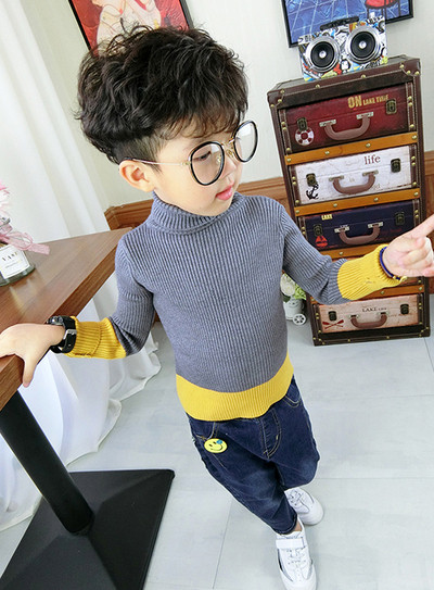 Детски стилен зимен пуловер за момчета в три цвята