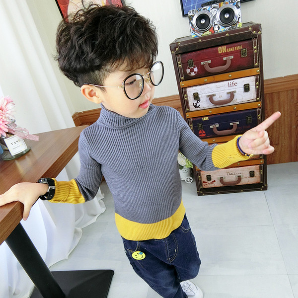 Детски стилен зимен пуловер за момчета в три цвята