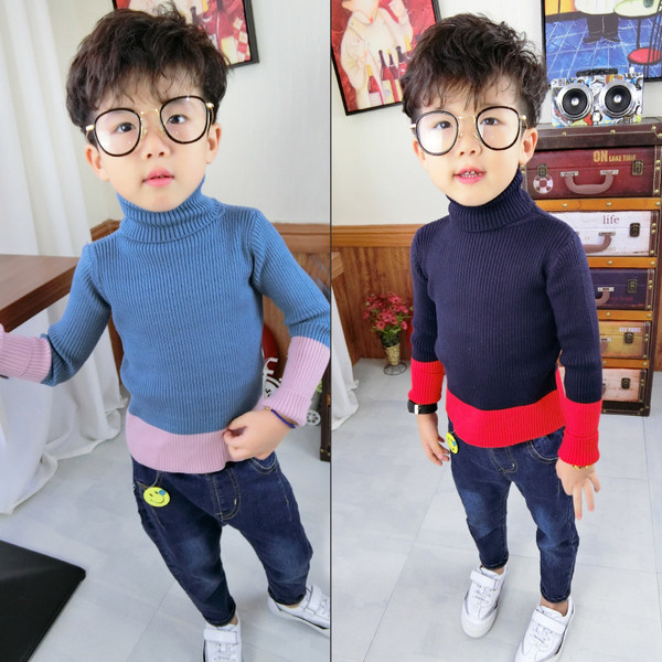 Детски стилен зимен пуловер за момчета в три цвята