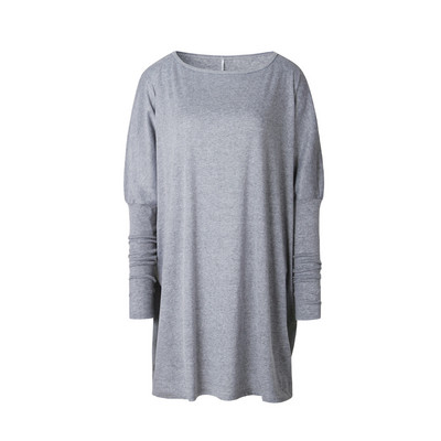 Ежедневна дамска блуза дълъг модел в розов и сив цвят