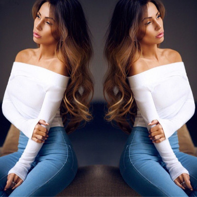 Bluză de damă HIT Current cu mâneci căzute în alb-negru