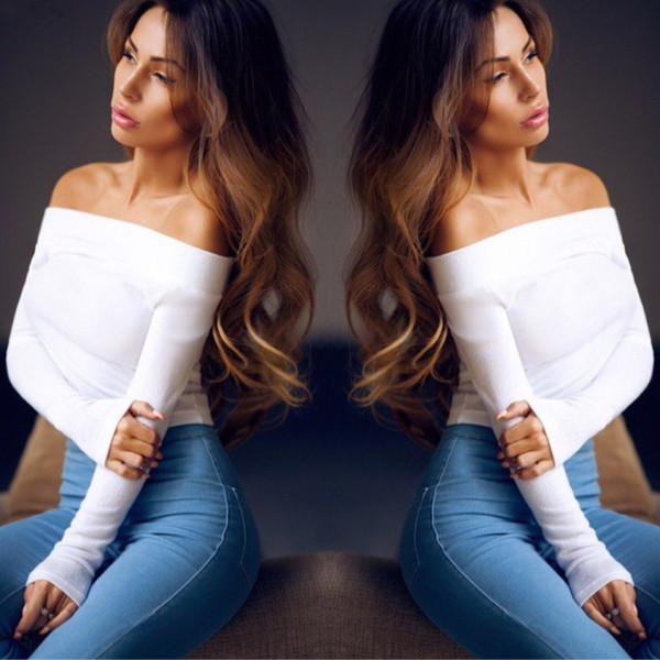 Bluză de damă HIT Current cu mâneci căzute în alb-negru