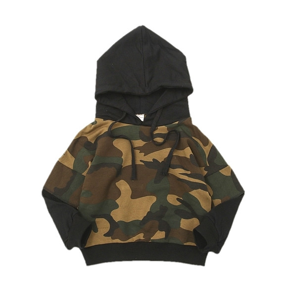 Детски модерен камуфлажен суичър с качулка за момчета