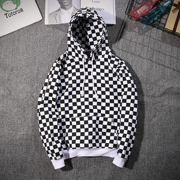 Мъжки модерен суичър с преден джоб и качулка