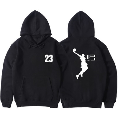 Мъжки спортен суичър в няколко цвята с надпис и щампа