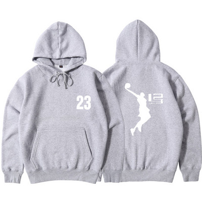 Мъжки спортен суичър в няколко цвята с надпис и щампа