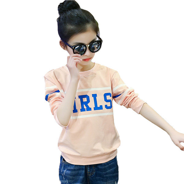 Детска блуза за момичета с надпис в два цвята