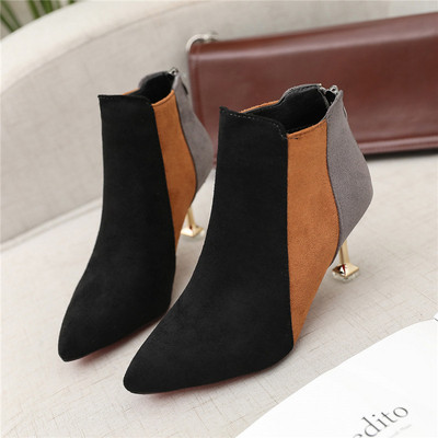 Елегантни дамски боти с тънък ток - два цвята