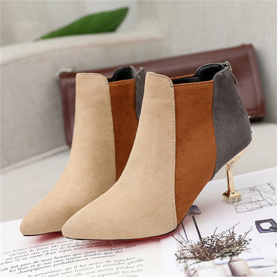 Елегантни дамски боти с тънък ток - два цвята