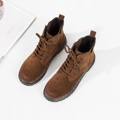 Дамски боти от еко кожа ретро модел в черен и кафяв цвят