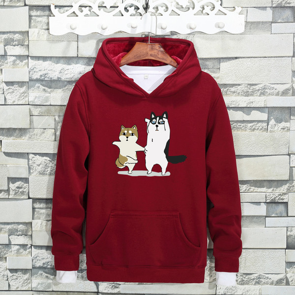 Ανδρικό φούτερ σε διάφορα χρώματα με πολύχρωμη εκτύπωση