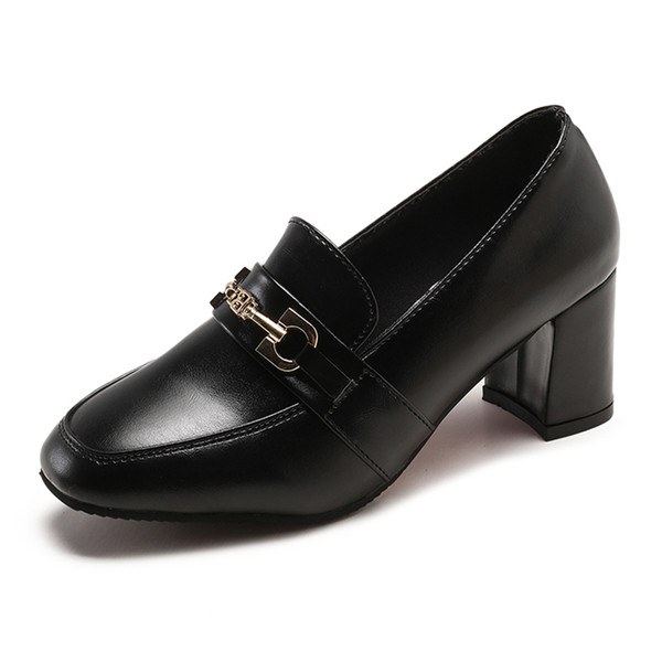 Стилни дамски мокасини на ток от еко кожа в два цвята