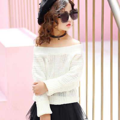 Pulover elegant pentru copii pentru fete cu panglică