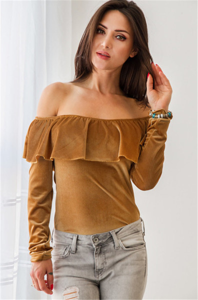 Bluză de damă modernă din catifea cu mâneci căzute