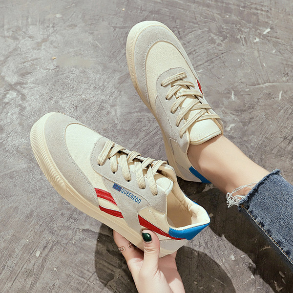 Adidasi de dama din piele intoarsa ecologica in trei culori potriviti pentru utilizarea de zi cu zi